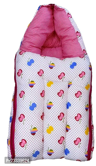 Comfortable Kids Charm Clover Mega 3 in 1 Babies Cotton Bed Cum Carry Bed Printed Baby Sleeping Bags