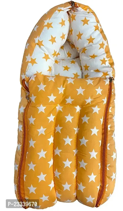 Comfortable Kids Charm 3 in 1 Babies Cotton Bed Cum Carry Bed Printed Baby Sleeping Bags-thumb0