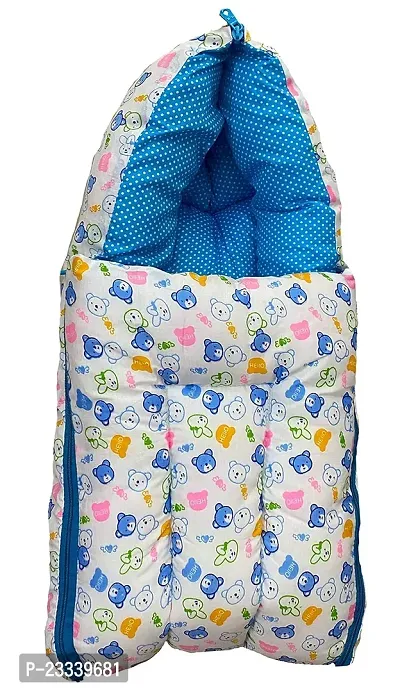 Comfortable Kids Charm 3 in 1 Babies Cotton Bed Cum Carry Bed Printed Baby Sleeping Bags-thumb0