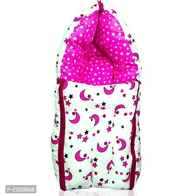 Comfortable Kids Charm Cherry 3 in 1 Babies Cotton Bed Cum Carry Bed Printed Baby Sleeping Bags-thumb0