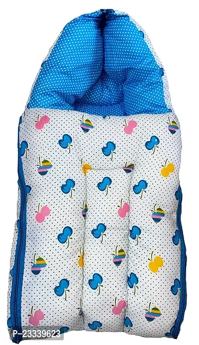 Comfortable Kids Charm Clover Mega 3 in 1 Babies Cotton Bed Cum Carry Bed Printed Baby Sleeping Bags