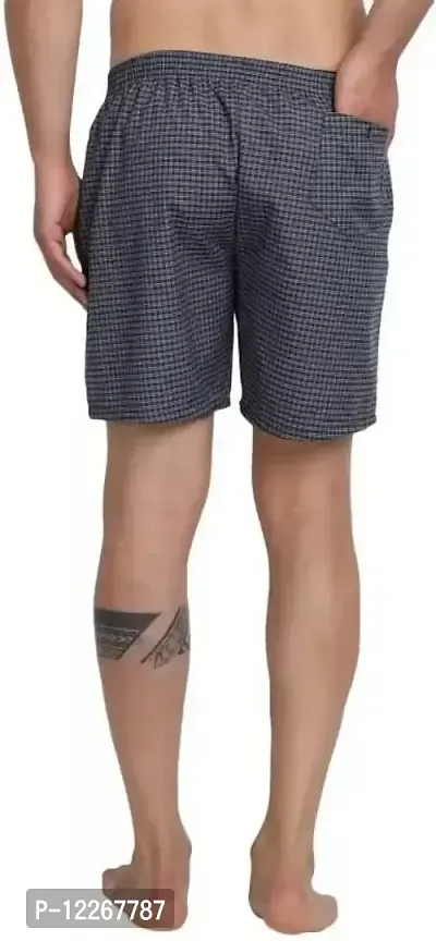 Mehak Fashion Men Cotton Boxer Pattern Checkered Free Size Shorts (Pack of -3)-thumb3