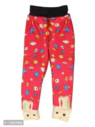 Mehak Fashion Baby Girl  Boy Soft Winter Velvet Pant Legging Pajama for Kids Multi Color (2-3 Years, RED)