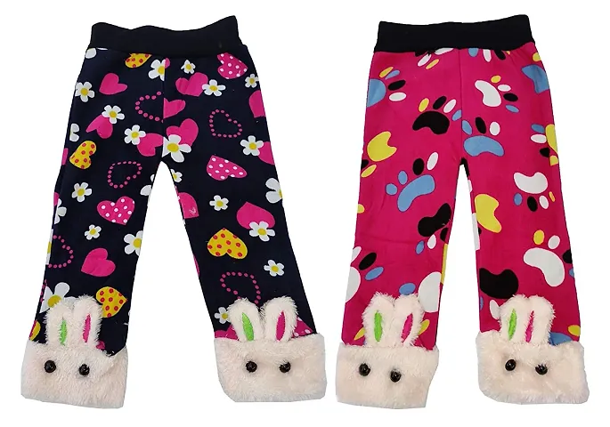 Mehak Fashion Baby Girl's Boy's Soft Winter Velvet Pant Legging Pajama for Kids Color