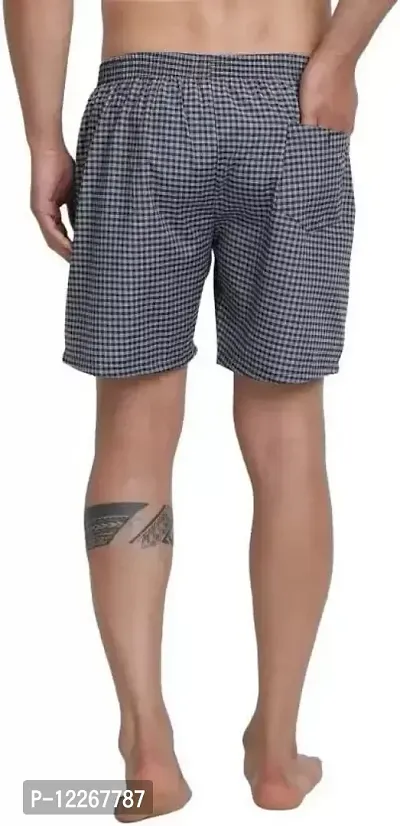 Mehak Fashion Men Cotton Boxer Pattern Checkered Free Size Shorts (Pack of -3)-thumb4