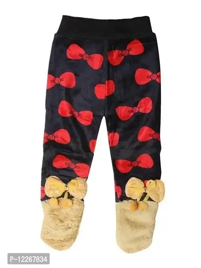 Mehak Fashion Baby Girl  Boy Soft Winter Velvet Pant Legging Pajama for Kids Multi Color (2-3 Years, RED)