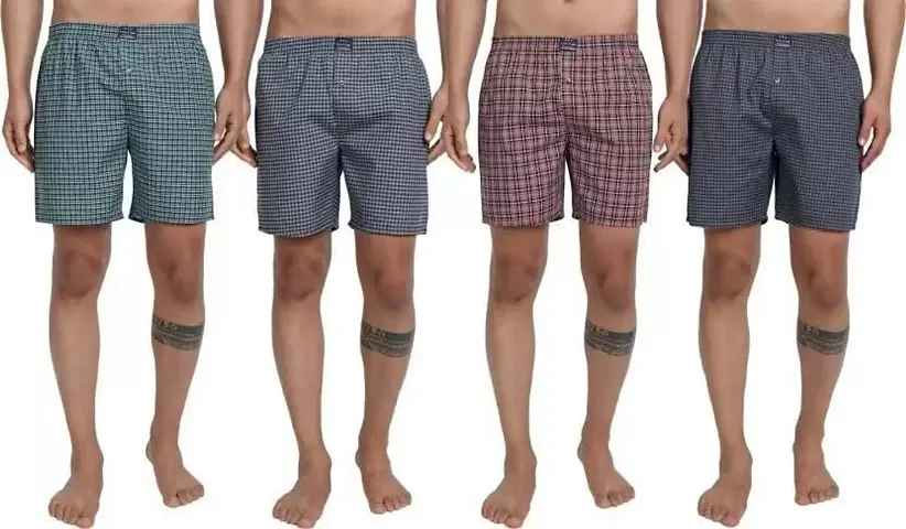 FTX Men's Regular Fit Polycotton Boxers Combo - Pack of 4