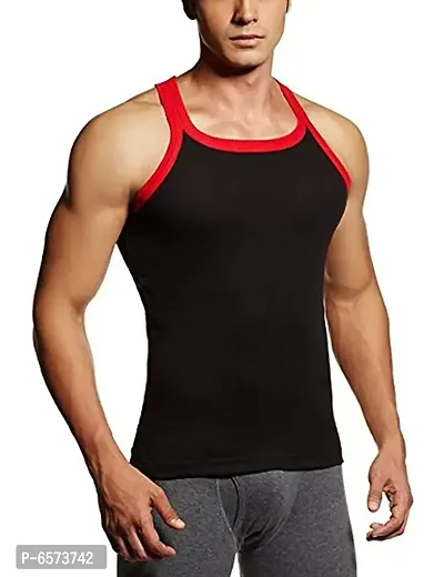 Mens cotton Multicolor Polo Gym Vest(Pack of 3)