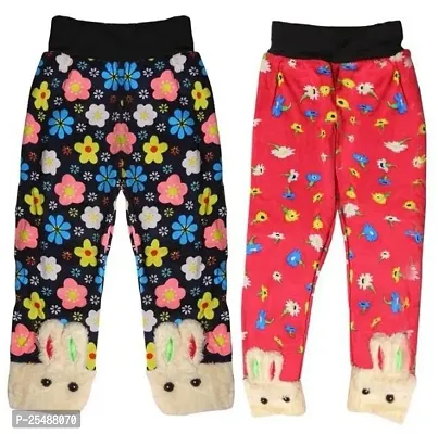 Girls Multicolor Velvet Leggings  Tights Pajamas (Pack of 2)-thumb0