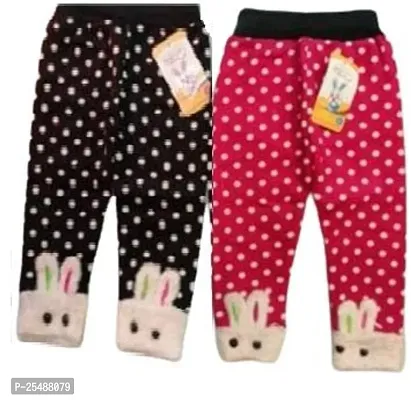 Girls Multicolor Velvet Leggings  Tights Pajamas (Pack of 2)-thumb0