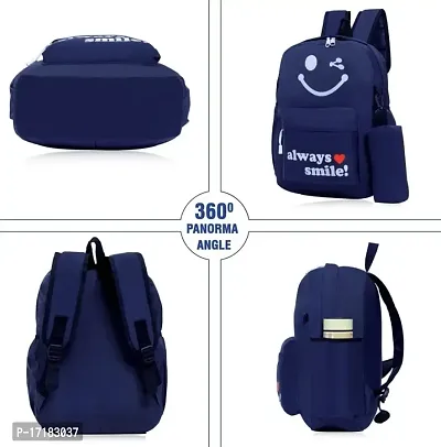 Navy Blue Polyester Casual Backpack For Women-thumb4