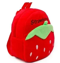 DP STAR Kids Nursary School Bag Soft PlushVelvet Backpacks Cartoon Baby Boy/Girl (2-5 Years) PADAY_BAG_1 (Strawerry Red_Green)-thumb2