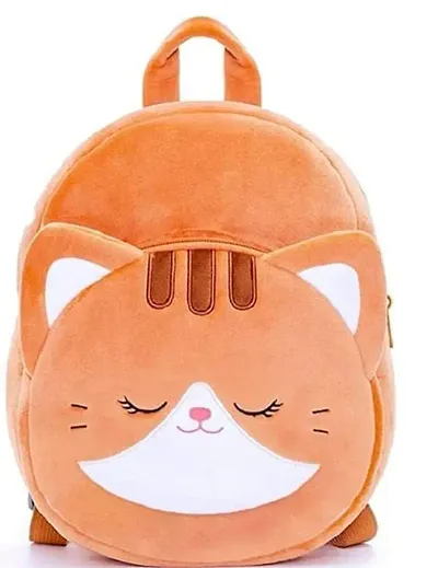 DP STAR Cute Kid's Soft Velvet Animal Cartoon Cute Cat School Backpack Bag for Baby Boy/Girl (3-6 Years)(Small bag for kids)