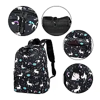 DP STAR Waterproof Kids Backpack, Girls  Women Stylish Trendy College, School  College Bags (BLACK UNICORN BAG) 20 L-thumb1