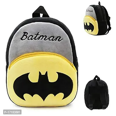 DP STAR Batman Velvet Soft Plush Cartoon School Bag for Kids School Nursery Picnic (1-6 Years)