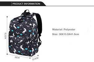 DP STAR Waterproof Kids Backpack, Girls  Women Stylish Trendy College, School  College Bags (BLACK UNICORN BAG) 20 L-thumb2