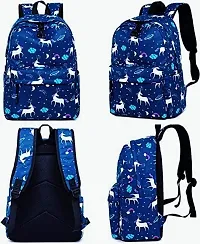 Casual Backpack Kids Women Stylish and Trendy Waterproof College School Bag Printed 20L (BLUE UNICORN) PACK OF 1-thumb2