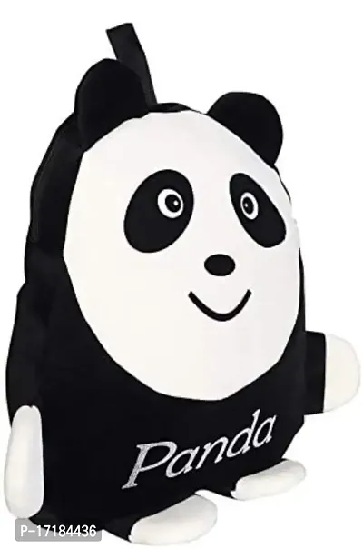 DP STAR Black Panda Velvet Soft Plush Cartoon School Bag for Kids School Nursery Picnic (1-5 Years)-thumb3