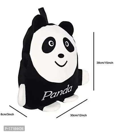 DP STAR Black Panda Velvet Soft Plush Cartoon School Bag for Kids School Nursery Picnic (1-5 Years)-thumb4