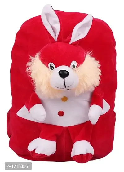 SBSB Kids Nursary School Bag Soft PlushVelvet Backpacks Rabbit Cartoon Baby Boy/Girl (2-6 Years) (Single Face Red)