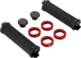 Bicycle Grip Red Cycling Lock-on Anti-Slip Cycle Handle Grips 1pair (Red)-thumb1