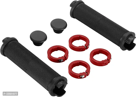 Bicycle Grip Red Cycling Lock-on Anti-Slip Cycle Handle Grips 1pair (Red)-thumb2