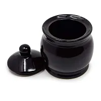 The Himalayan Goods Company 300 ml Ceramic Kitchen Container with Lid Tea Coffee Sugar Spice Pickle Salt Pepper Jar (Black)-thumb2