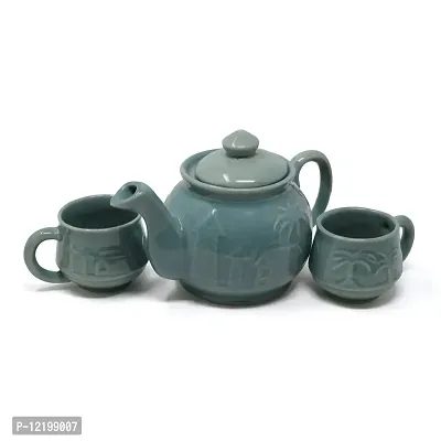 The Himalayan Goods Company Goa Beach Inspired Medium Teapot Kettle with Spout Teapot for 2 or 4 500ml (Green)-thumb4