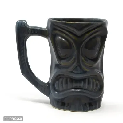 The Himalayan Goods Company - Cool Ceramic Tiki Mug Party Mugs Glasses, Beer Cocktail Hawaii, Island Mugs 375ml (Rustic Brown)-thumb0