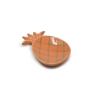 The Himalayan Goods Company Stoneware Ceramic Pineapple Ladle Spoon Rest Stand or Small Snacks Serving Tray (7.5 x 4.5 inches) (Orange)-thumb1