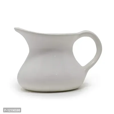 The Himalayan Goods Company Stoneware Ceramic Milk or Oil Jug, 275 ml (White)