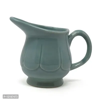 The Himalayan Goods Company Stoneware Ceramic Creamer Milk Jug Oil Pourer Dispenser , 325ml (Green)