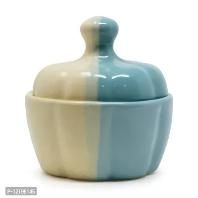 The Himalayan Goods Company Ceramic Butter or Serving Bowl with Lid (Green)