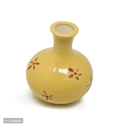 The Himalayan Goods Company Ceramic Bud Or Flower Vase (Yellow)-thumb2