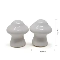 The Himalayan Goods Company Set Pack of Mushroom Shaped Ceramic Salt Pepper Spice Shaker Sprinkler (White)-thumb3