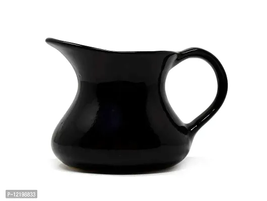 The Himalayan Goods Company - Value Series Stoneware Ceramic Milk or Oil Jug or Pourer or Pitcher 275 ml (Black)