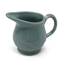 The Himalayan Goods Company Stoneware Ceramic Creamer Milk Jug Oil Pourer Dispenser , 325ml (Green)-thumb1