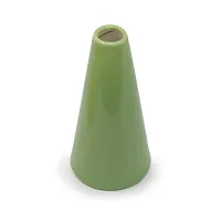 The Himalayan Goods Company - Stoneware Ceramic Geometry Conical Flower, Bud Or Decorative Vase Contemporary Design - 6.5 in (Parrot Green)-thumb1