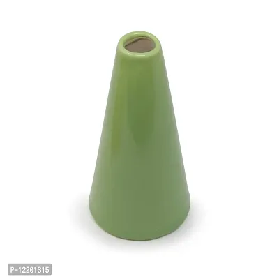 The Himalayan Goods Company - Stoneware Ceramic Geometry Conical Flower, Bud Or Decorative Vase Contemporary Design - 6.5 in (Parrot Green)-thumb2