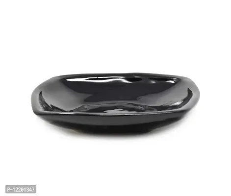 The Himalayan Goods Company Ceramic Small Serving Plates , 4.5 Inches (Black) - Pack of 4-thumb2