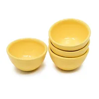 The Himalayan Goods Company Multipurpose Ceramic Sauce Dip, Chutney, Kitchen Measuring, Dessert Serving Bowl (Yellow, Small, 4)-thumb2