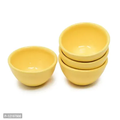 The Himalayan Goods Company Multipurpose Ceramic Sauce Dip, Chutney, Kitchen Measuring, Dessert Serving Bowl (Yellow, Small, 4)-thumb3