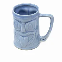 The Himalayan Goods Company - Cool Ceramic Tiki Mug Party Mugs Glasses, Beer Cocktail Hawaii, Island Mugs 375ml (Light Sky Blue)-thumb1