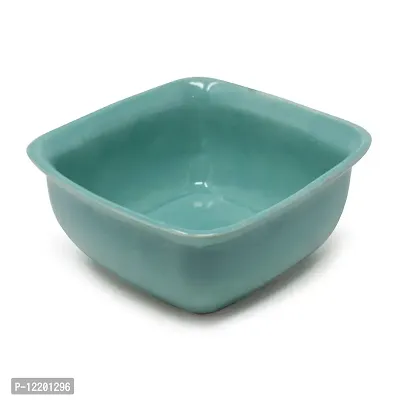 The Himalayan Goods Company Ceramic Square Bowl or Tray 5.5X 2.5 inches 500ml (Sea Green)-thumb2