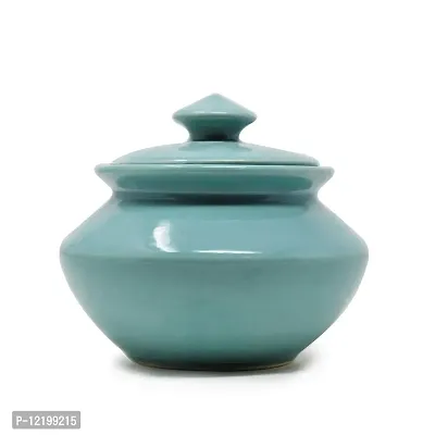 The Himalayan Goods Company Ceramic Container- 550 ml, Sea Green