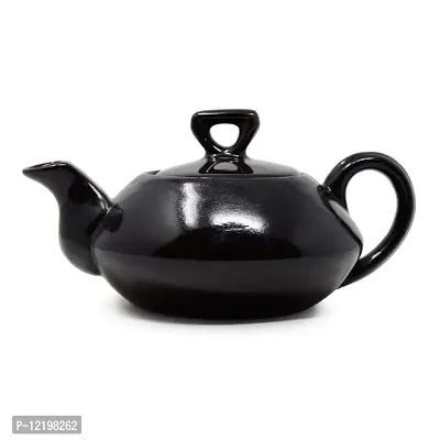 The Himalayan Goods Company Medium Short Height Teapot with Spout Teapot for 2 or 4 500ml (Black)