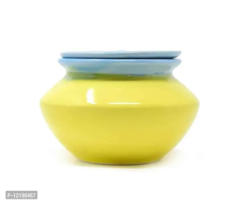 The Himalayan Goods Company - Stoneware Ceramic Pottery Jar (550 ml) or Pot or Indian Handi