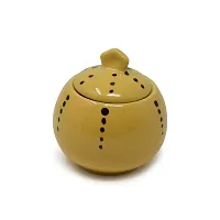 The Himalayan Goods Company Ceramic Sugar Pot or Pickle Jar Spice Slat Container 275 ml (Yellow)-thumb2