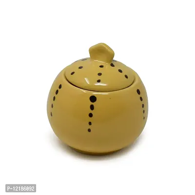 The Himalayan Goods Company Ceramic Sugar Pot or Pickle Jar Spice Slat Container 275 ml (Yellow)-thumb3