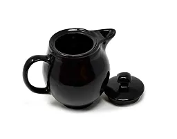 The Himalayan Goods Company - Stoneware Ceramic Coffee Tea Spouted Pot or Serving Teapot (550ml) (Black)-thumb2